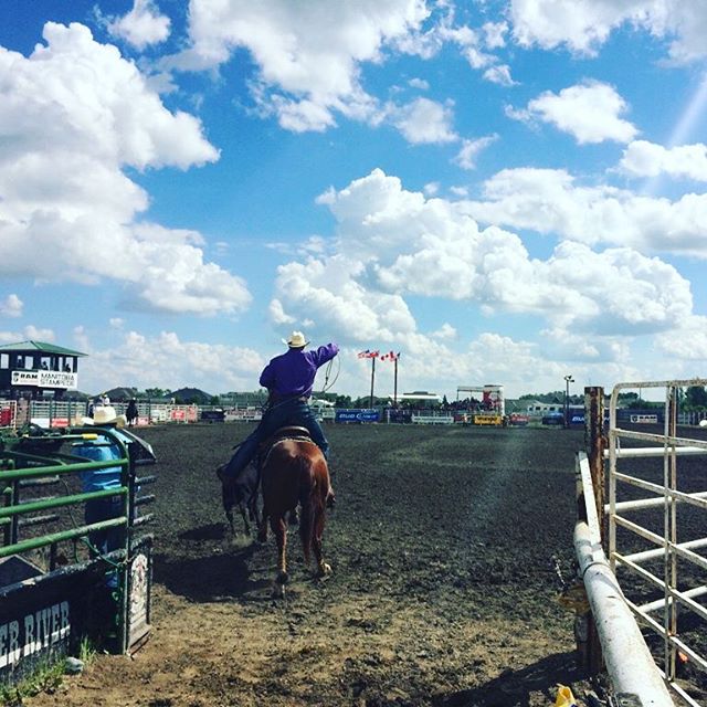 Yee-ha! Tearing it up in Morris today at the Morris Stampede for @travelmanitoba. Thanks for the sunshine mother nature! Photo by @shelzolkewich